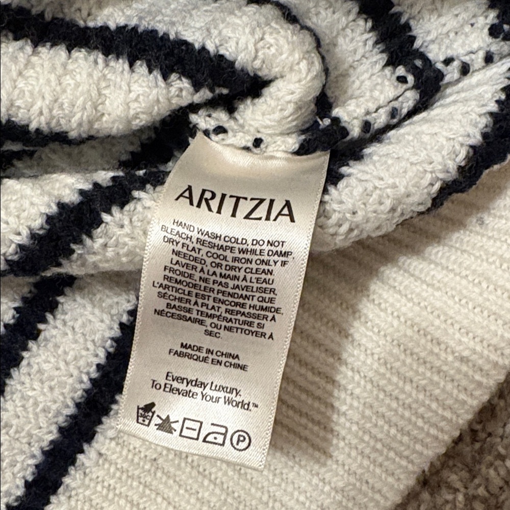 Aritzia Cream and Black Striped Sweater - Picture 3 of 8